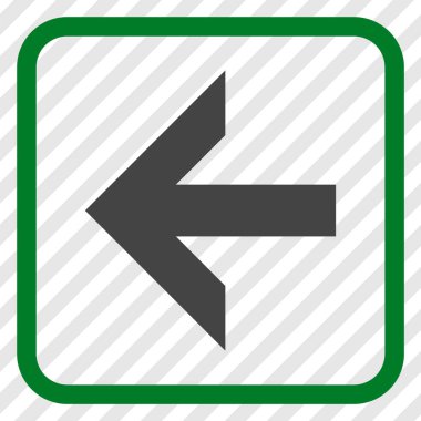 Ok sol vektör simgesi bir çerçeve içinde