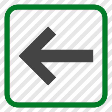 Ok sol vektör simgesi bir çerçeve içinde