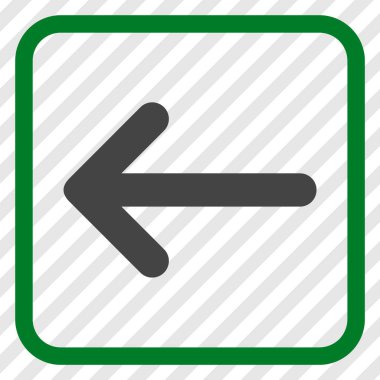 Ok sol vektör simgesi bir çerçeve içinde