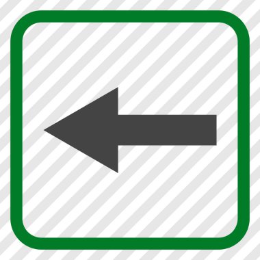 Ok sol vektör simgesi bir çerçeve içinde