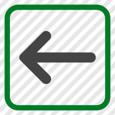 Ok sol vektör simgesi bir çerçeve içinde