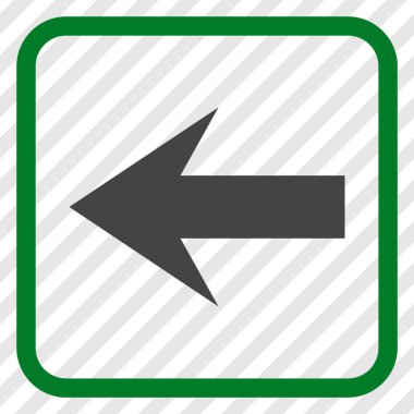 Ok sol vektör simgesi bir çerçeve içinde