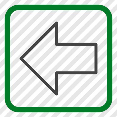 Ok sol vektör simgesi bir çerçeve içinde