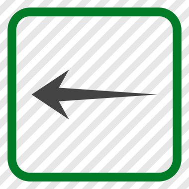 Ok sol vektör simgesi bir çerçeve içinde