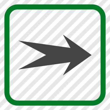 Ok sağ vektör simgesi bir çerçeve içinde