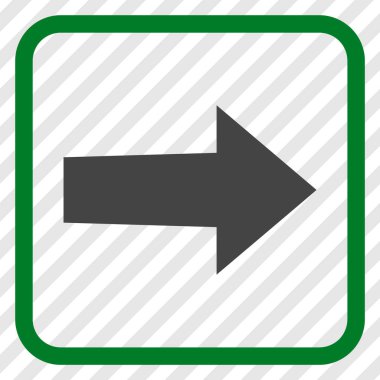 Ok sağ vektör simgesi bir çerçeve içinde