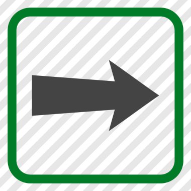 Ok sağ vektör simgesi bir çerçeve içinde