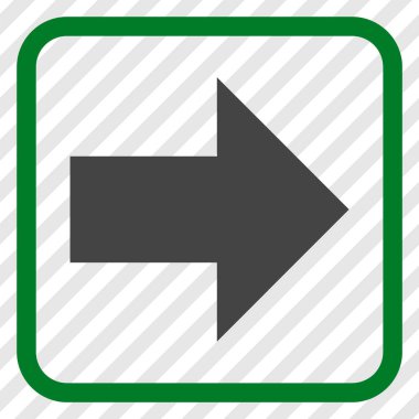 Ok sağ vektör simgesi bir çerçeve içinde