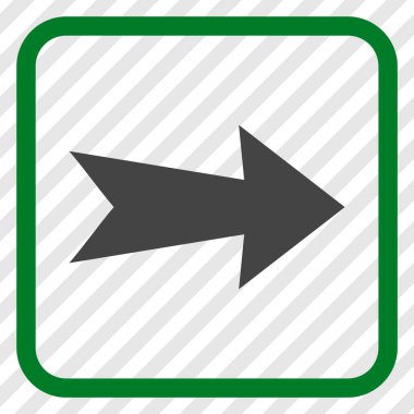 Ok sağ vektör simgesi bir çerçeve içinde