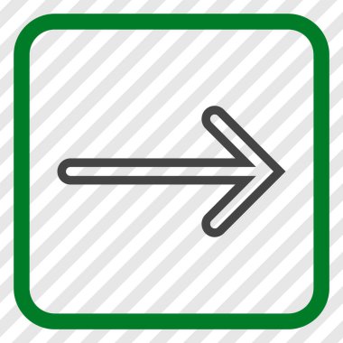 Ok sağ vektör simgesi bir çerçeve içinde