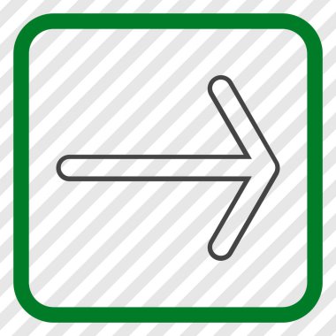 Ok sağ vektör simgesi bir çerçeve içinde