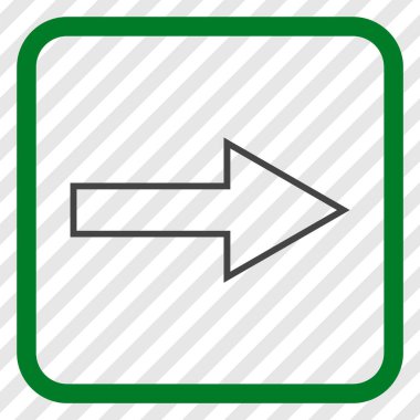 Ok sağ vektör simgesi bir çerçeve içinde