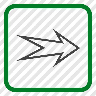 Ok sağ vektör simgesi bir çerçeve içinde