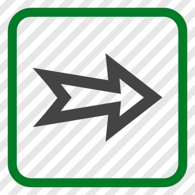 Ok sağ vektör simgesi bir çerçeve içinde