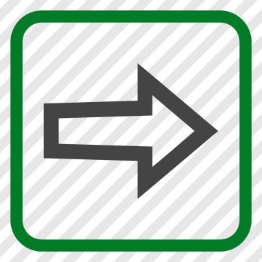 Ok sağ vektör simgesi bir çerçeve içinde