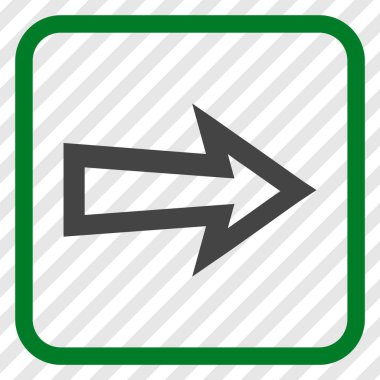 Ok sağ vektör simgesi bir çerçeve içinde