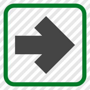 Ok sağ vektör simgesi bir çerçeve içinde