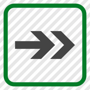 Ok sağ vektör simgesi bir çerçeve içinde