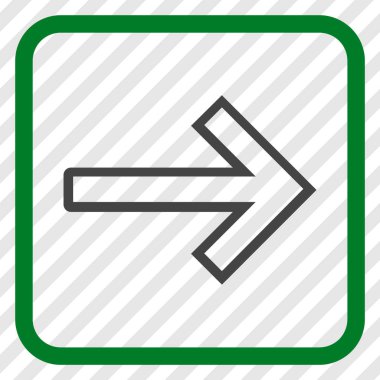 Ok sağ vektör simgesi bir çerçeve içinde