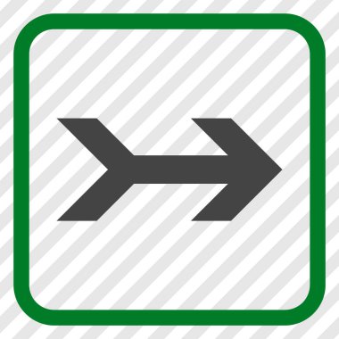 Ok sağ vektör simgesi bir çerçeve içinde