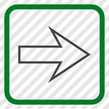 Ok sağ vektör simgesi bir çerçeve içinde