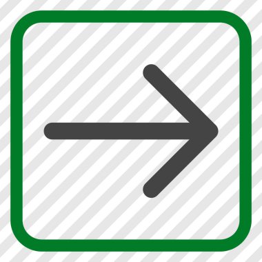 Ok sağ vektör simgesi bir çerçeve içinde