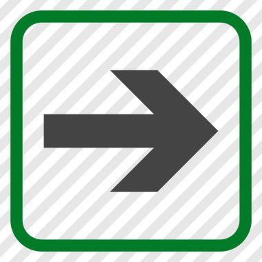 Ok sağ vektör simgesi bir çerçeve içinde