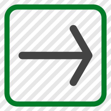 Ok sağ vektör simgesi bir çerçeve içinde