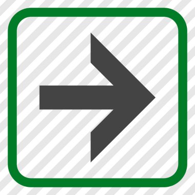 Ok sağ vektör simgesi bir çerçeve içinde