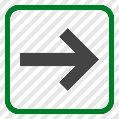 Ok sağ vektör simgesi bir çerçeve içinde