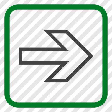 Ok sağ vektör simgesi bir çerçeve içinde