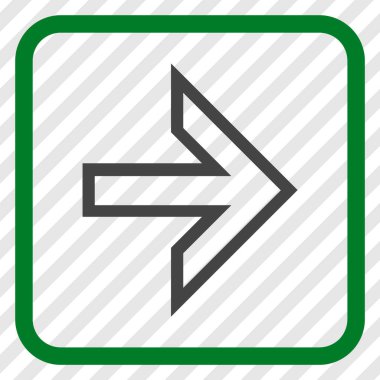 Ok sağ vektör simgesi bir çerçeve içinde