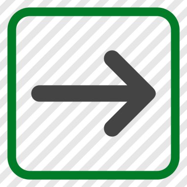 Ok sağ vektör simgesi bir çerçeve içinde