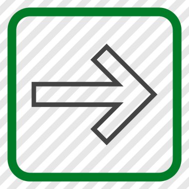 Ok sağ vektör simgesi bir çerçeve içinde