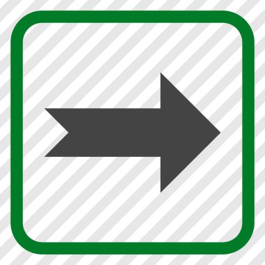 Ok sağ vektör simgesi bir çerçeve içinde