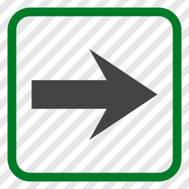 Ok sağ vektör simgesi bir çerçeve içinde