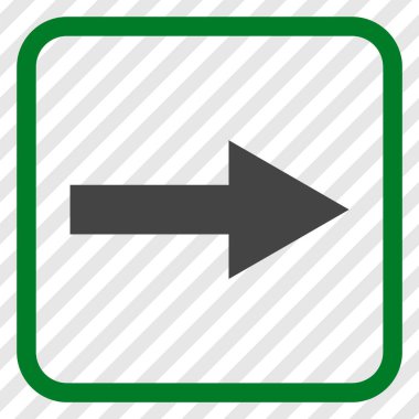 Ok sağ vektör simgesi bir çerçeve içinde