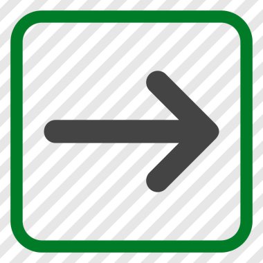 Ok sağ vektör simgesi bir çerçeve içinde