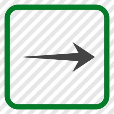 Ok sağ vektör simgesi bir çerçeve içinde