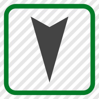 Vektör simgesi bir çerçeve içinde aşağı ok ucu