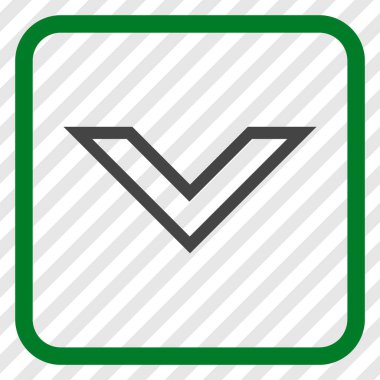 Vektör simgesi bir çerçeve içinde aşağı ok ucu