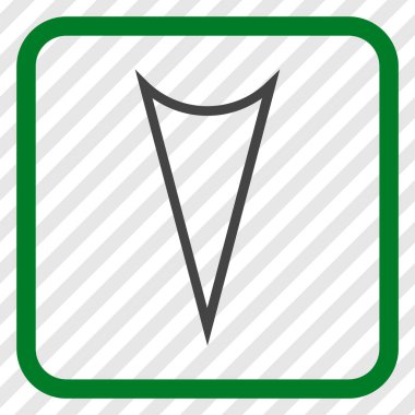 Vektör simgesi bir çerçeve içinde aşağı ok ucu