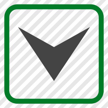 Vektör simgesi bir çerçeve içinde aşağı ok ucu