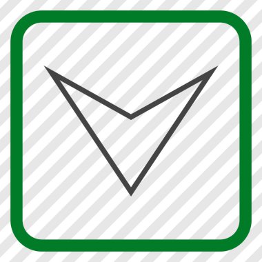 Vektör simgesi bir çerçeve içinde aşağı ok ucu