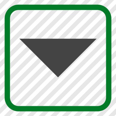 Vektör simgesi bir çerçeve içinde aşağı ok ucu