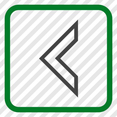 Ok ucu sol vektör simgesi bir çerçeve içinde