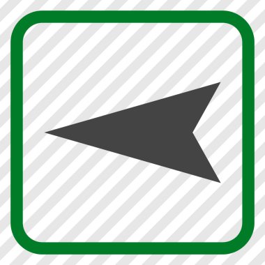 Ok ucu sol vektör simgesi bir çerçeve içinde