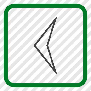 Ok ucu sol vektör simgesi bir çerçeve içinde