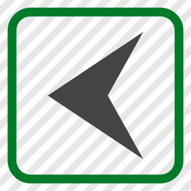 Ok ucu sol vektör simgesi bir çerçeve içinde