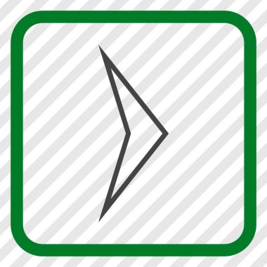 Ok ucu doğru vektör simgesi bir çerçeve içinde